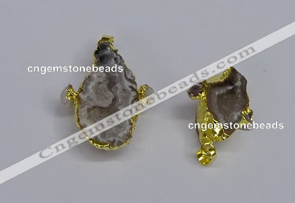 CGP3437 20*25mm - 22*40mm freeform druzy agate pendants wholesale