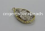 CGP3473 30*45mm - 35*50mm faceted freeform ocean agate pendants