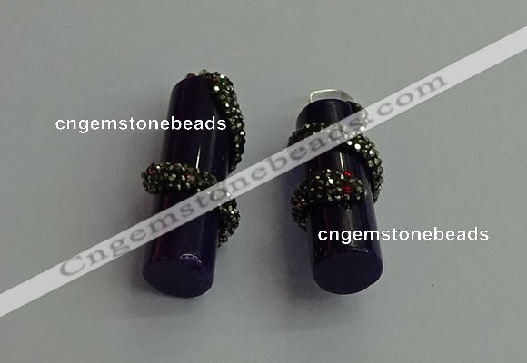 CGP349 12*40mm tube agate gemstone pendants wholesale