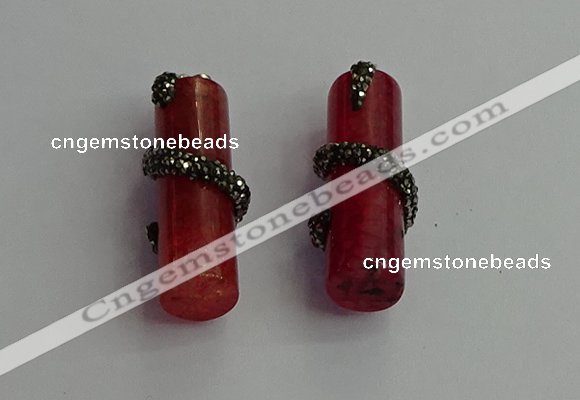 CGP350 12*40mm tube agate gemstone pendants wholesale