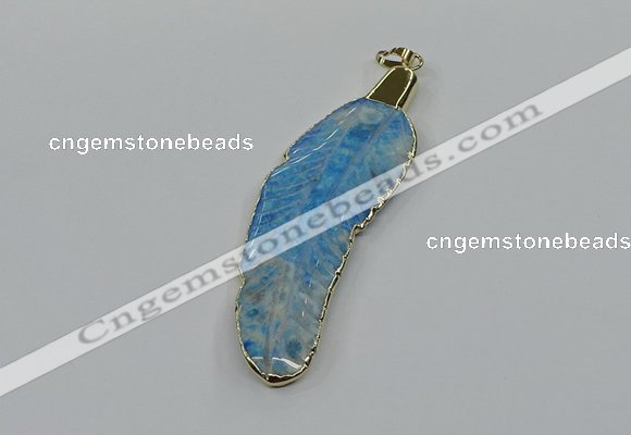 CGP3504 22*60mm - 25*65mm feather fossil coral pendants