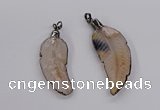 CGP3514 20*45mm - 25*65mm wing-shaped agate pendants