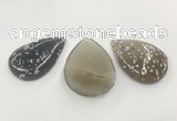 CGP3519 35*50mm - 40*55mm flat teardrop sakura agate slab pendants