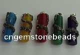 CGP354 12*40mm tube agate gemstone pendants wholesale