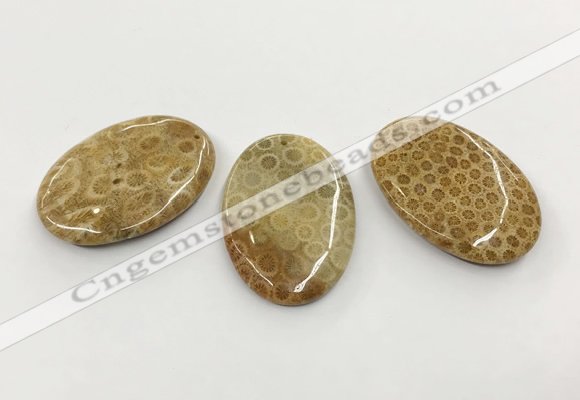 CGP3542 35*50mm oval chrysanthemum agate slab pendants