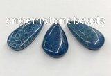 CGP3546 22*45mm - 25*50mm flat teardrop chrysanthemum agate slab pendants