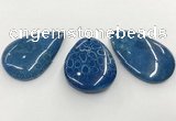 CGP3548 32*42mm - 35*55mm flat teardrop chrysanthemum agate slab pendants