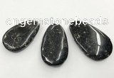 CGP3552 30*50mm - 38*60mm flat teardrop chrysanthemum agate slab pendants