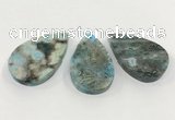 CGP3560 30*50mm - 35*55mm flat teardrop ocean agate slab pendants