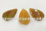 CGP3563 35*55mm faceted flat teardrop agate pendants wholesale