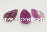 CGP3564 35*55mm faceted flat teardrop agate pendants wholesale