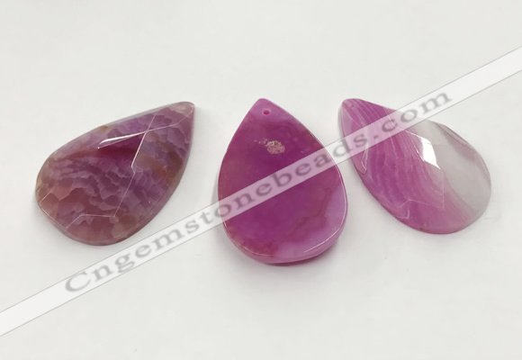 CGP3564 35*55mm faceted flat teardrop agate pendants wholesale