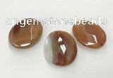 CGP3575 40*50mm faceted oval agate pendants wholesale