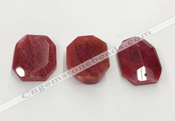 CGP3591 32*42mm faceted octagonal agate pendants wholesale