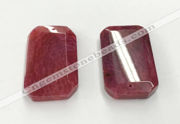 CGP3598 35*55mm faceted octagonal agate pendants wholesale