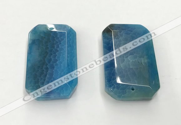 CGP3599 35*55mm faceted octagonal agate pendants wholesale