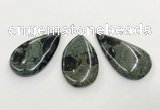 CGP3610 30*50mm - 35*55mm flat teardrop kambaba jasper pendants