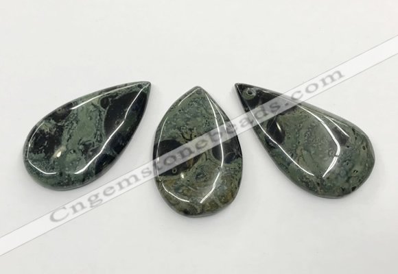 CGP3610 30*50mm - 35*55mm flat teardrop kambaba jasper pendants