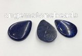 CGP3617 35*50mm flat teardrop lapis lazuli gemstone pendants