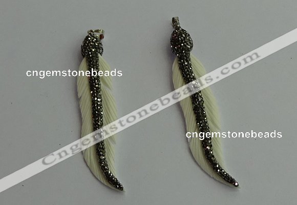 CGP401 12*70mm feather bone pendants wholesale