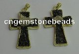 CGP403 40*60mm cross gemstone pendants wholesale