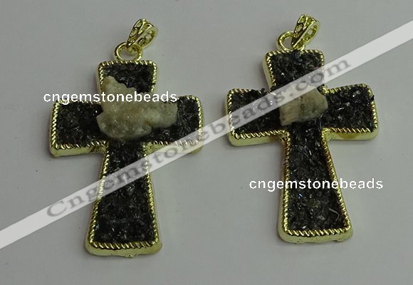 CGP403 40*60mm cross gemstone pendants wholesale