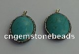 CGP405 30*40mm - 35*45mm oval turquoise pendants wholesale