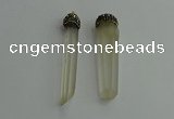 CGP407 10*55mm - 15*65mm sticks white crystal pendants wholesale