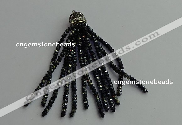 CGP429 2*3mm faceted rondelle handmade chinese crystal tassel pendants