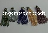 CGP430 2*3mm faceted rondelle handmade chinese crystal tassel pendants