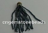 CGP440 2*3mm faceted rondelle handmade chinese crystal tassel pendants