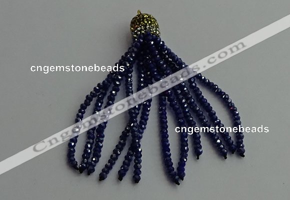 CGP444 2*3mm faceted rondelle handmade chinese crystal tassel pendants