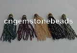 CGP450 2*3mm faceted rondelle handmade chinese crystal tassel pendants