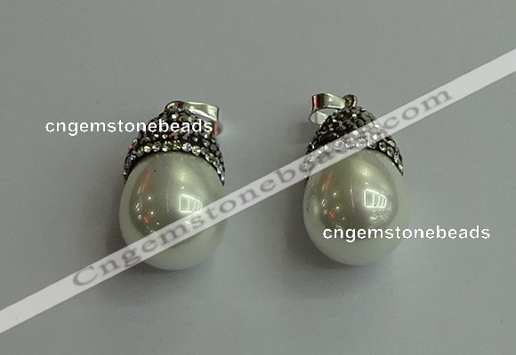 CGP455 15*25mm - 15*30mm teardrop pearl shell pendants wholesale