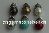 CGP464 15*25mm - 15*30mm teardrop pearl shell pendants wholesale