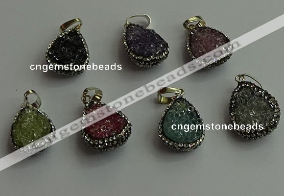 CGP476 15*20mm teardrop crystal glass pendants wholesale