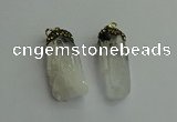 CGP488 15*35mm - 18*45mm nugget white crystal pendants wholesale