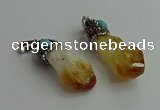 CGP502 15*35mm - 18*45mm nugget citrine pendants wholesale