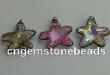 CGP509 35*35mm star crystal glass pendants wholesale