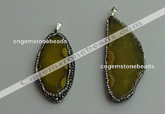 CGP533 25*50mm - 35*65mm freeform agate pendants wholesale