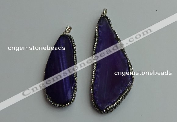 CGP534 25*50mm - 35*65mm freeform agate pendants wholesale