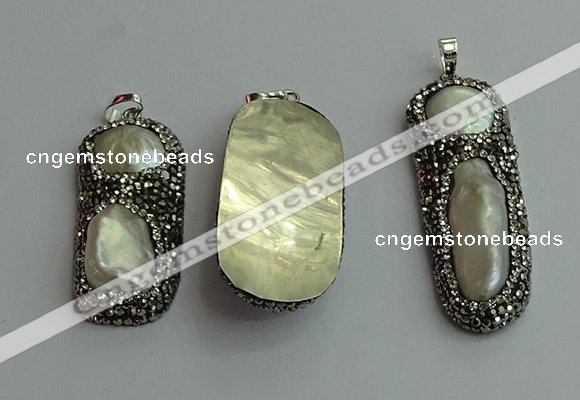 CGP547 20*45mm - 18*55mm freeform pearl pendants wholesale