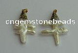 CGP548 25*35mm - 30*40mm freeform pearl pendants wholesale