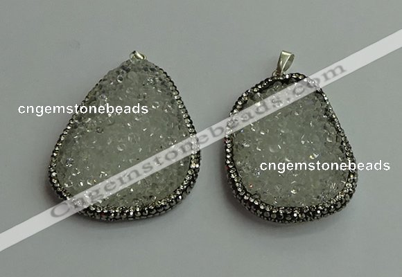 CGP568 30*45mm - 40*50mm freeform crystal glass pendants wholesale