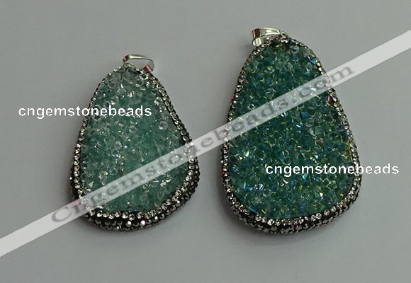 CGP575 30*45mm - 40*50mm freeform crystal glass pendants wholesale