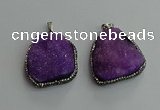 CGP592 25*40mm - 30*45mm freeform druzy agate gemstone pendants