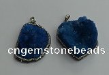 CGP596 25*40mm - 30*45mm freeform druzy agate gemstone pendants