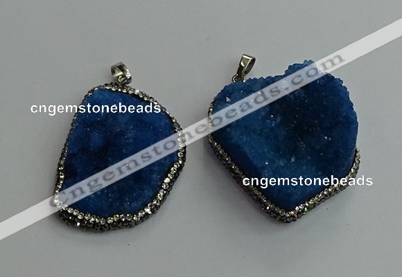 CGP596 25*40mm - 30*45mm freeform druzy agate gemstone pendants