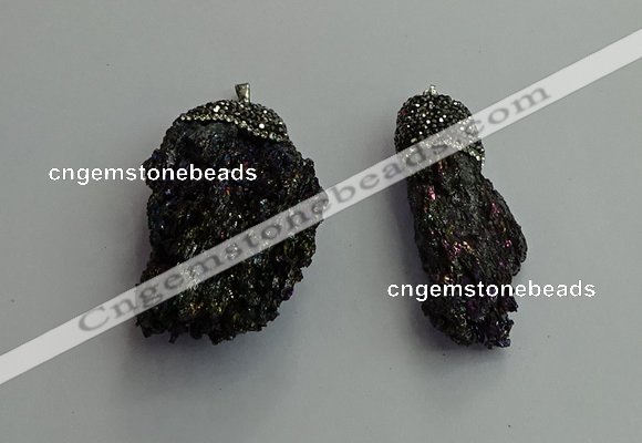 CGP606 22*50mm - 35*60mm nuggets gemstone pendants wholesale