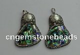 CGP612 35*55mm freeform abalone shell & shell pearl pendants